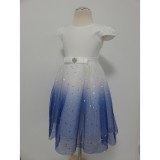 Bm Éjhercegnő fehér-kék tüll koszorúslány ruha (146/152)