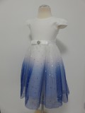 Bm Éjhercegnő fehér-kék tüll koszorúslány ruha (86/92)