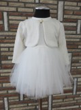 Bm Gyönyörű törtfehér kislány keresztelő ruha boleróval (86) - TÖBB MÉRETBEN