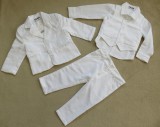 Bm Kisfiú fehér keresztelő/alkalmi ruha, öltöny (110) - TÖBB MÉRETBEN