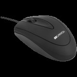 CANYON CM-1 wired optical Mouse with 3 buttons, DPI 1000, Black, cable length 1.8m, 100*51*29mm, 0.07kg (CNE-CMS1) - Egér