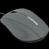 CANYON Wired Optical Mouse with 3 keys, DPI 1000 With 1.5M USB cable,Grey,size72*108*40mm,weight:0.077kg (CNE-CMS05DG) - Egér