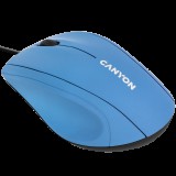 CANYON Wired Optical Mouse with 3 keys, DPI 1000 With 1.5M USB cable,Light Blue,size 72*108*40mm,weight:0.077kg (CNE-CMS05BX) - Egér