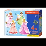 Castorland Gyönyörű hercegnők 4 az 1-ben puzzle (B-04409-2) (B-04409-2) - Kirakós, Puzzle