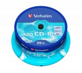 CD-R lemez, Crystal bevonat, AZO, 700MB, 52x, 25 db, hengeren VERBATIM DataLife Plus (CDV7052B25)