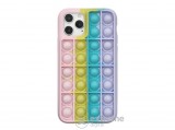 Cellect buborékos gumi/szilikon tok iPhone 12/12 Pro készülékhez, púder/sárga