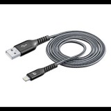 CELLULARLINE adatkábel és töltő (USB - Lightning 8pin, kevlár borítás, gyorstöltés támogatás, MFI, 120cm) FEKETE (TETRACABMFI1MK) (TETRACABMFI1MK) - Adatkábel