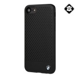 CG MOBILE Apple iPhone SE 3 (2022) bmw m műanyag telefonvédő (valódi bőr hátlap, lyukacsos) fekete