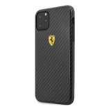 CG MOBILE Ferrari Scuderia Apple iPhone 11 Pro Max műanyag telefonvédő (valódi bőr hátlap) fekete