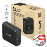 Club3D Travel Charger 100W GaN technology, Four port USB Type-A(2x) and -C(2x), Power Delivery(PD) 3.0 Support CAC-1912EU