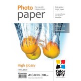 Colorway fotópapír, magasfény&#369; (high glossy), 180 g/m2, a4, 20 lap pg180020a4