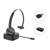 Conceptronic vezeték nélküli fejhallgató - polona03bda (bt+ usb adapter, hanger&#337;szabályzó, felhajtható mikrofon, fekete)