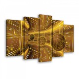Consalnet Vászonkép 5 darabos, Narancssárga alagút golyőval100x60 cm méretben