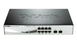 D-Link 8-port 10/100/1000 Gigabit PoE Smart Switch including 2 Combo 1000BaseT/SFP (DGS-1210-08P)