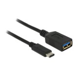 DeLOCK 0.15m USB 3.1 USB kábel 0,15 M USB 3.2 Gen 2 (3.1 Gen 2) USB C USB A Fekete