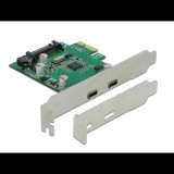 DeLock 2x USB 3.2 Gen 1 Type-C bővítő kártya PCIe (90493) (delock90493) - Bővítő kártyák