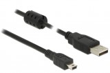 DeLOCK 3m, USB 2.0-A/USB 2.0 Mini-B USB kábel USB A Mini-USB B Fekete
