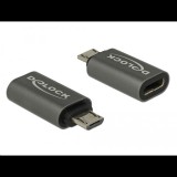 Delock 65927 USB 2.0 Micro-B male to USB 2.0 Type-C female adapter, antracit (65927) - Átalakítók