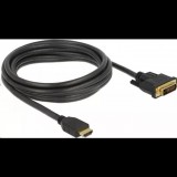Delock 85655 HDMI male to DVI 24+1 male kétirányú kábel, 3m (85655) - HDMI