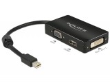DeLock Adapter mini Displayport 1.1 male > VGA / HDMI / DVI female Passive Black 62631