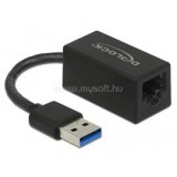 Delock Átalakító USB 3.2 Gen 1 Type-A to Gigabit LAN kompakt, fekete (DL66039)