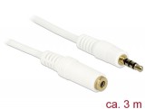 DeLock Audio Stereo Jack 3.5 mm male / female IPhone 4pin 3m Extension Cable 3m White 84483