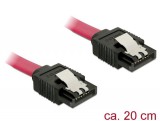 DeLock Cable SATA 6 Gb/s female straight > SATA female straight 20cm Red Metal 82675