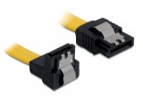 DeLock Cable SATA 6 Gb/s male straight > SATA male downwards angled 20cm Yellow Metal 82800
