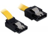 DeLock Cable SATA 6 Gb/s male straight > SATA male upwards angled 30cm Yellow Metal 82804