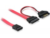 DeLock Cable Slim SATA female > SATA 7 pin + SATA 15 pin 5 V 50cm 84418