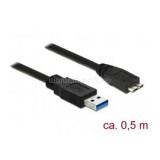 Delock Kábel - 85071 (USB3.0 A - USB3.0 Micro-B kábel, apa/apa, fekete, 0,5m) (DL85071)