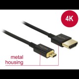 Delock kábel High Speed HDMI Ethernettel HDMI-A apa> HDMI Micro-D apa, premium, 3D, 4K, 1.5m (84782) (DE84782) - HDMI