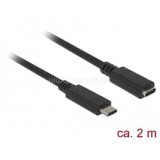 Delock kábel USB 3.1 Gen 1 Type-C male/female hosszabbító, 3A, 2m, fekete (DL85542)