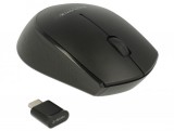 DeLock Optical 3-button mini mouse USB Type-C 2.4 GHz wireless Black 12526