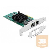 DELOCK PCI-E x4 Vezetékes hálózati Adapter, 2x Gigabit LAN i82576