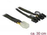 DeLock PCI Express power cable 6 pin female > 2x 8 pin male 30cm Black 85455