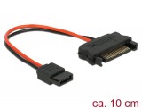 DeLock SATA 15 pin plug > Power Slim SATA 6 pin receptacle Power cable 10cm 84873