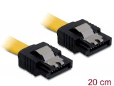 DeLock SATA 20cm straight/straight metal yellow Cable 82476