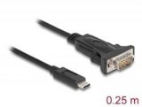 Delock USB Type-C - 1 x soros RS-232 D-Sub 9 tűs apa adapter 0,25m (64125)