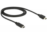 DeLock USB Type-C 2.0 - USB2.0 miniB cable 1m Black 83603