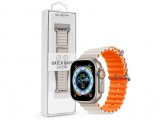 Devia Apple Watch szilikon sport szíj - Deluxe Series Sport6 Silicone Two-tone Watch Band - 38/40/41 mm - starlight/orange
