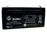 DIAMEC AGM akkumulátor, 6 V, 3,2 Ah, zárt, gondozásmentes