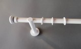 Dijon fehér színű 1 rudas fém karnis szett - 19 mm (csöndesgyűrűs) - 200 cm