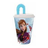 Disney Jégvarázs szívószálas pohár, műanyag 430 ml