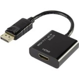 DisplayPort - HDMI átalakító adapter, 1x DisplayPort dugó - 1x HDMI aljzat, aranyozott, fekete, Renkforce (RF-4222524) - Átalakítók