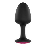 Dorcel Geisha Plug Ruby M - pink köves anál dildó (fekete)