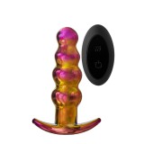 Dream Toys Glamour Glass - rádiós, üveg anál vibrátor - gömbös (színes)