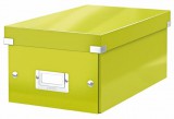 DVD tároló doboz, lakkfényű, LEITZ "Click&Store", zöld