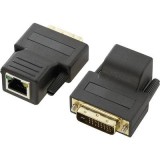 DVI hosszabbítás CAT5 hálózati kábelen keresztül, 70 m, 1920 x 1200px, Renkforce DVI Extender (RF-569616) - Átalakítók