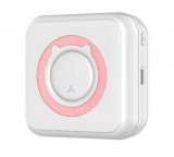 E-Zone Hordozható Mini Okos Nyomtató, Intelligens, Bluetooth Mobilapp, 5db nyomtatóguriga, rózsaszín